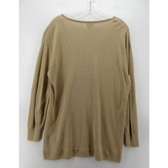 J Crew Sweater Large Linen Pullover Preppy V-Neck Lagenlook Cottage - Picture 6 of 10